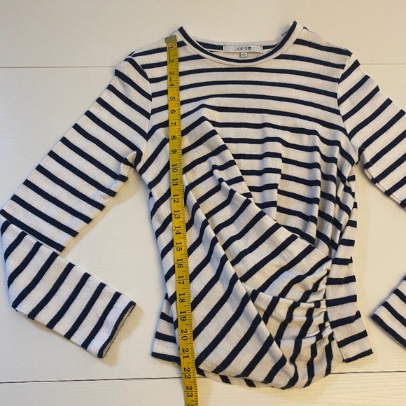 Joe's Jeans Collection Twist Wrap Striped Blouse Navy / Cream Size Small - Picture 10 of 12